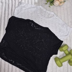 lululemon athletica Black and White Sheer Tees